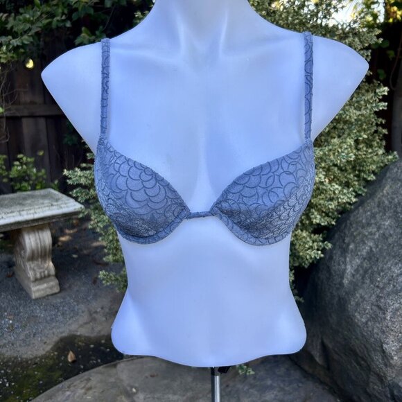 Vogue Dessous Blue Demi Lightly Padded Underwire Bra Size 34A - Picture 3 of 10